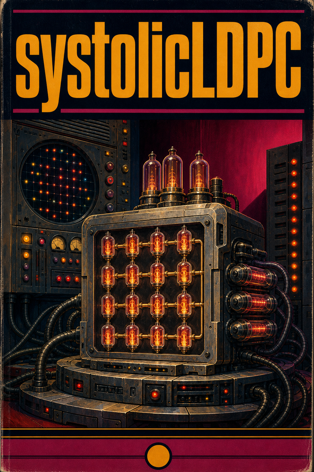 Retro cover art for systolicLDPC